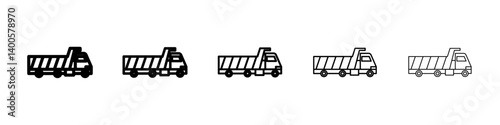 Tipper truck icon Symbol mark in Outline style
