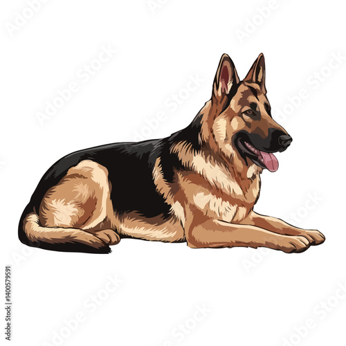 German shepherd dog vector illustration