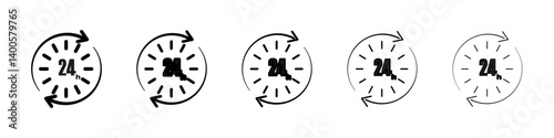 Twenty four hours icon Symbol mark in Outline style