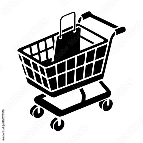 shopping cart icon, shopping cart silhouette vector illustration-simple silhouette illustration of shopping cart, perfect for shopping cart logos and icons