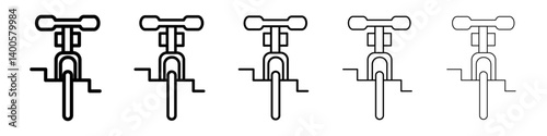 Unicycle icon Symbol mark in Outline style