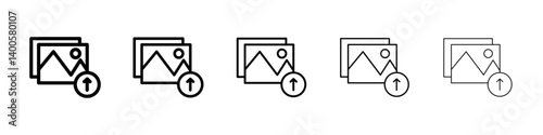 Upload photo icon Symbol mark in Outline style