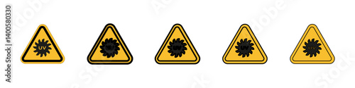 UV light do not look sign Symbol mark in Outline style