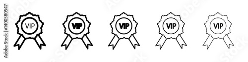 VIP icon Symbol mark in Outline style