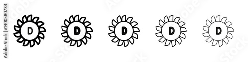 Vitamin d icon Symbol mark in Outline style