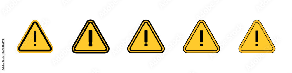 Warning sign with exclamation point Symbol mark in Outline style Warning sign with exclamation point Symbol mark in Outline style