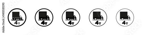 Weight limit traffic sign Symbol mark in Outline style