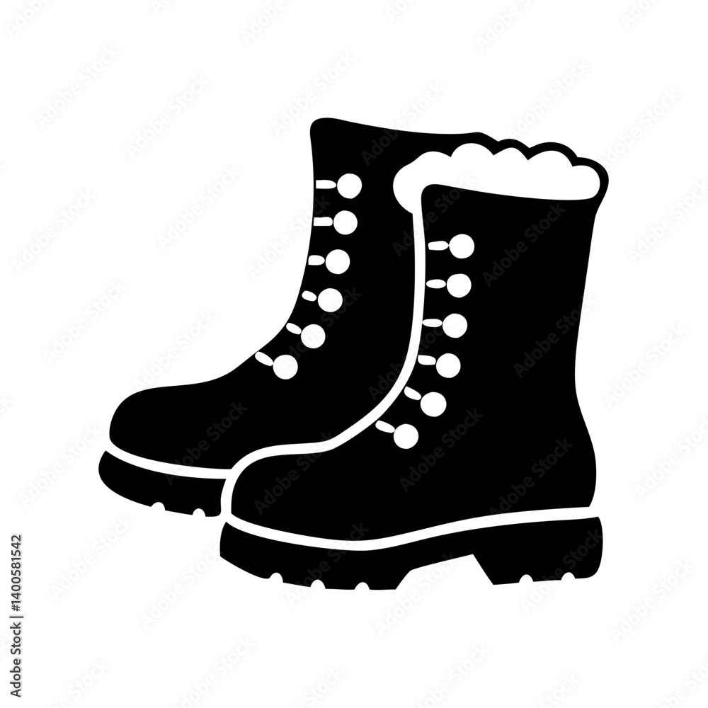 snow boots icon, snow boots silhouette vector illustration-simple silhouette illustration of snow boots, perfect for snow boots logos and icons snow boots icon, snow boots silhouette vector illustration-simple silhouette illustration of snow boots, perfect for snow boots logos and icons