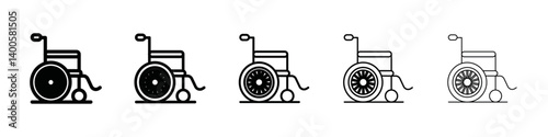 wheel chair icon Symbol mark in Outline style