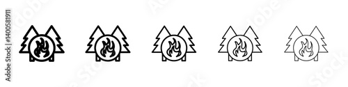 wildfire disaster icon Symbol mark in Outline style