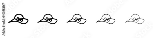 Woman hat icon Symbol mark in Outline style