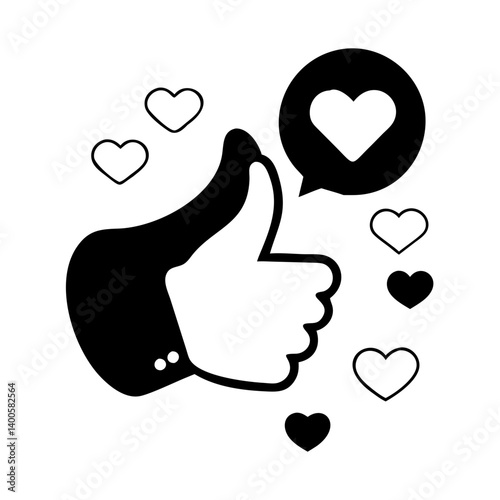 social media likes icon, social media likes silhouette vector illustration-simple silhouette illustration of social media likes, perfect for social media likes logos and icons