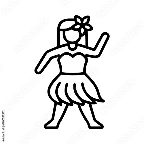 Hula dancer clip art hawaiian dance illustration luau party icon aloha dancer vector image design