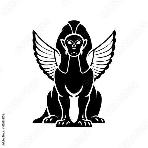 sphinx icon, sphinx silhouette vector illustration-simple silhouette illustration of sphinx, perfect for sphinx logos and icons