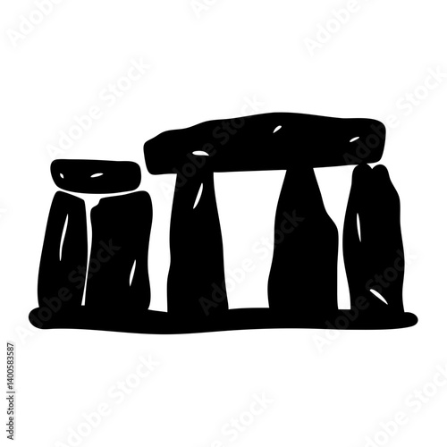 stonehenge icon, stonehenge silhouette vector illustration-simple silhouette illustration of stonehenge, perfect for stonehenge logos and icons