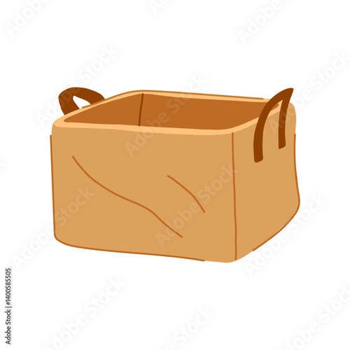 box basket for storage cartoon vector illustration