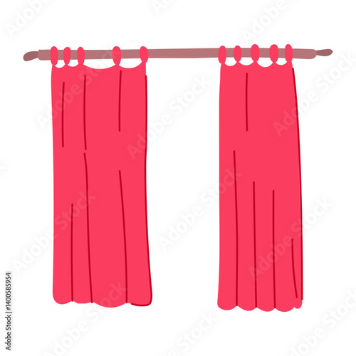 blinds blackout curtains cartoon vector illustration