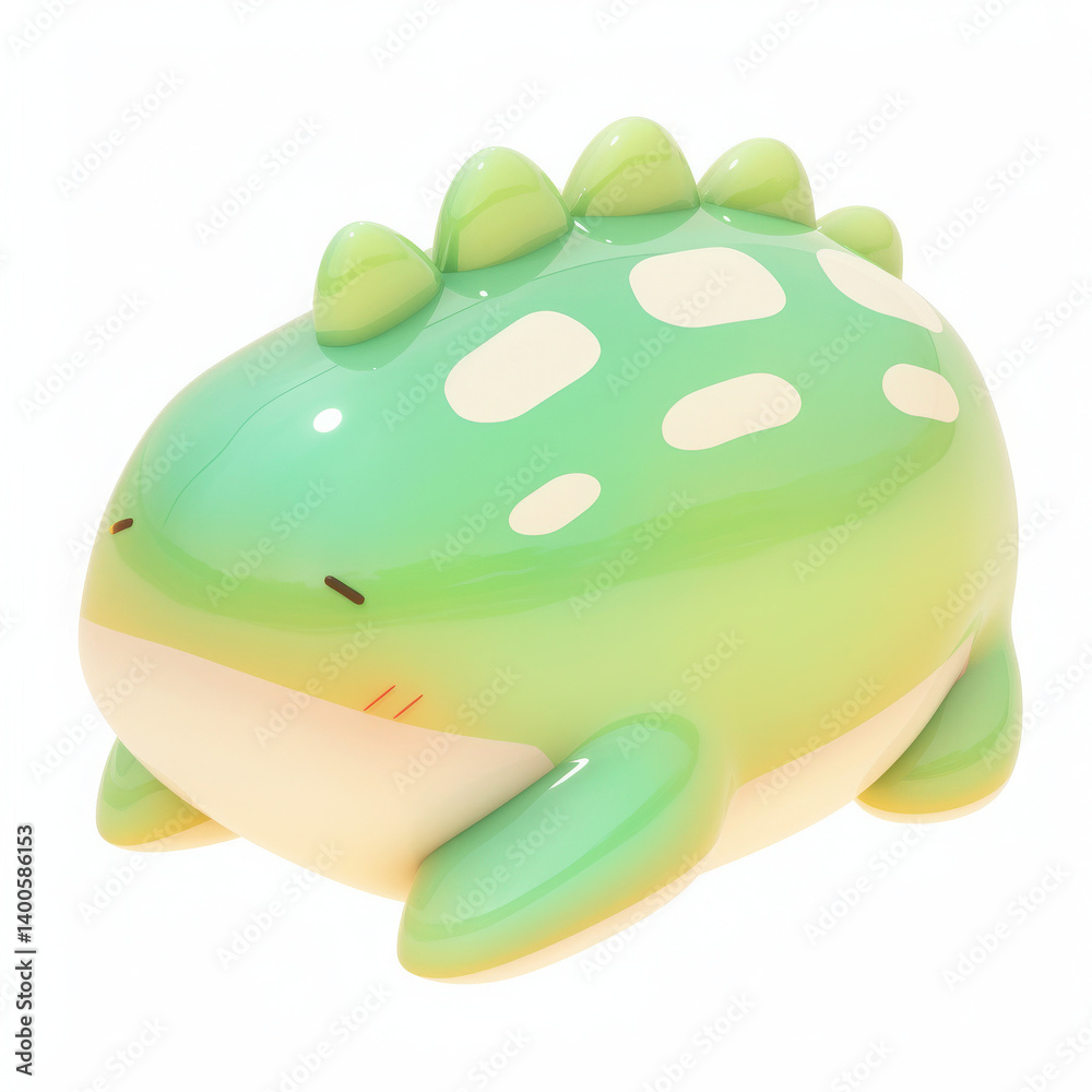 Fototapeta premium Cute green frog figurine with playful design.