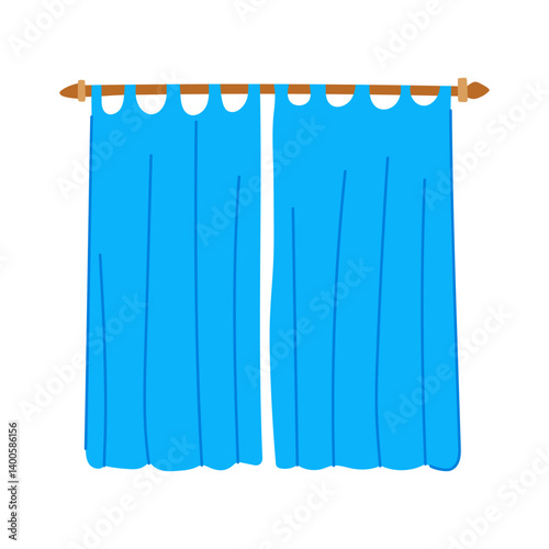 window blackout curtains cartoon vector illustration