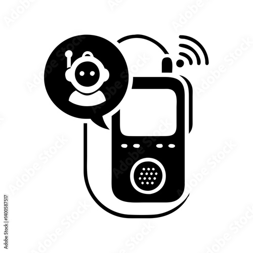 translator device icon, translator device silhouette vector illustration-simple silhouette illustration of translator device, perfect for translator device logos and icons
