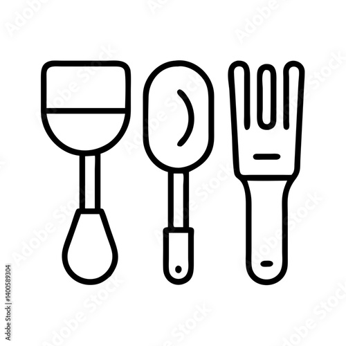 Outline garden tools set vector illustration for gardening equipment and landscaping design needs