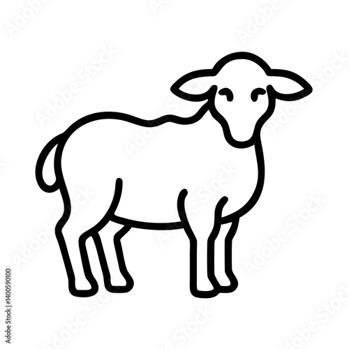 Sheep outline drawing vector illustration farm animal lamb livestock ewe mutton wool graphic icon art