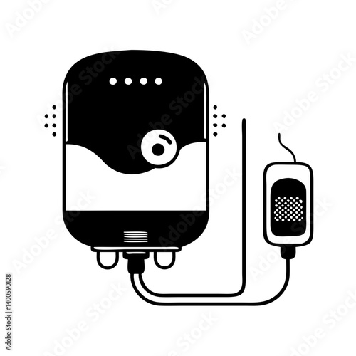 water heater icon, water heater silhouette vector illustration-simple silhouette illustration of water heater, perfect for water heater logos and icons