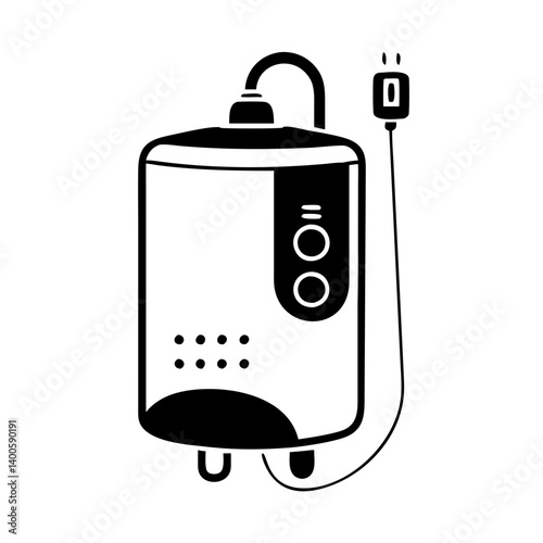 water heater icon, water heater silhouette vector illustration-simple silhouette illustration of water heater, perfect for water heater logos and icons