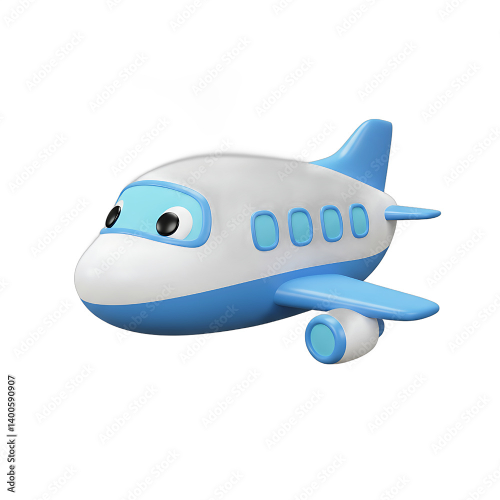 Obraz premium Adorable Cartoon Airplane Illustration Perfect for Kids Projects and Designs