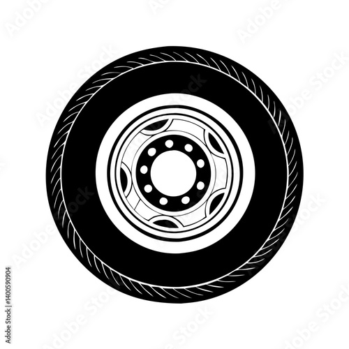 Εκτύπωση καμβά whitewall tires icon, whitewall tires silhouette vector illustration-simple silh