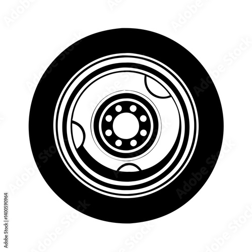 Papier peint whitewall tires icon, whitewall tires silhouette vector illustration-simple silh