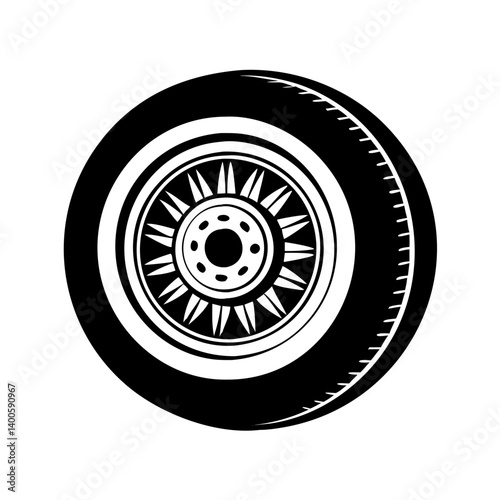 whitewall tires icon, whitewall tires silhouette vector illustration-simple silhouette illustration of whitewall tires, perfect for whitewall tires logos and icons