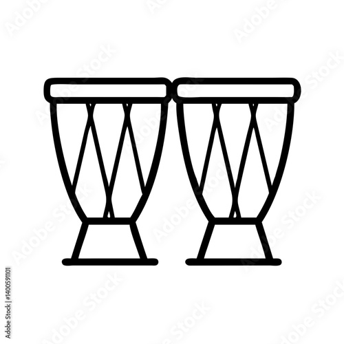 Vector illustration of bongo drums for music instrument percussion and musical rhythm design element