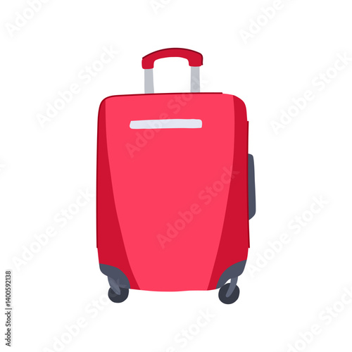 durable hard shell suitcase cartoon vector illustration
