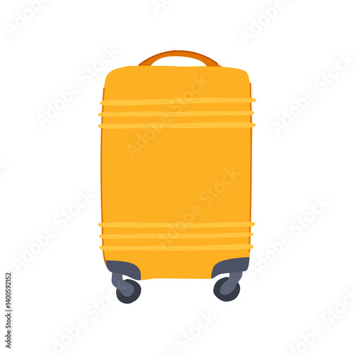 wheels hard shell suitcase cartoon vector illustration