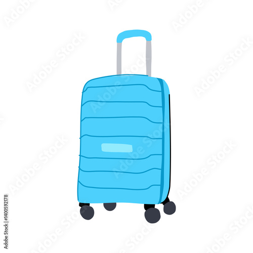lock hard shell suitcase cartoon vector illustration