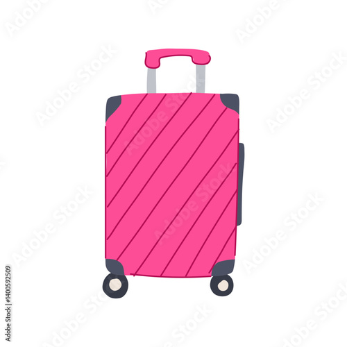 lightweight hard shell suitcase cartoon vector illustration