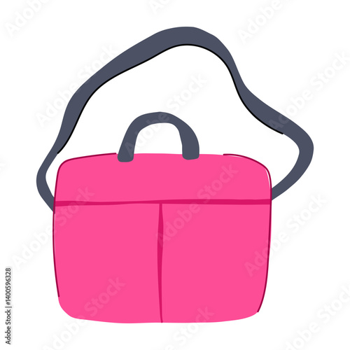 commuter messenger bag cartoon vector illustration