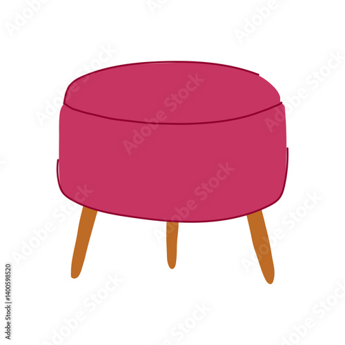 furniture pouf cartoon vector illustration