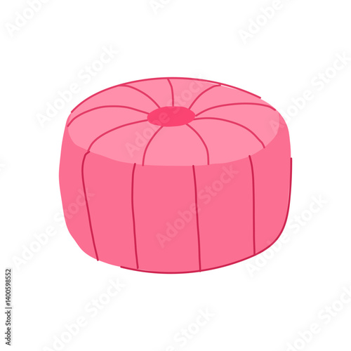 footstool pouf cartoon vector illustration