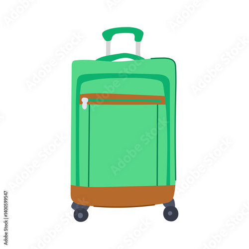 carryon rolling luggage cartoon vector illustration