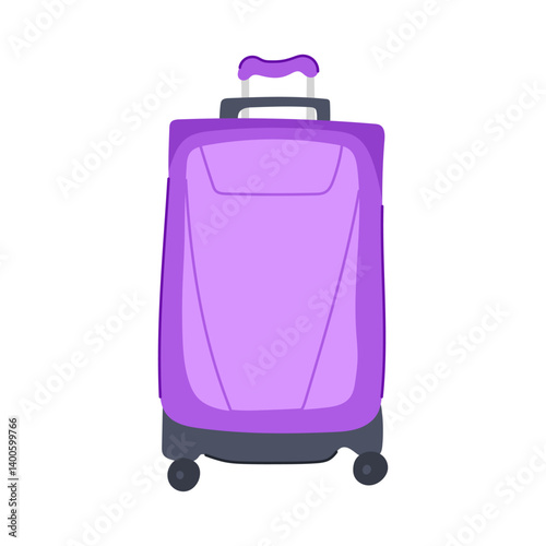 wheels rolling luggage cartoon vector illustration