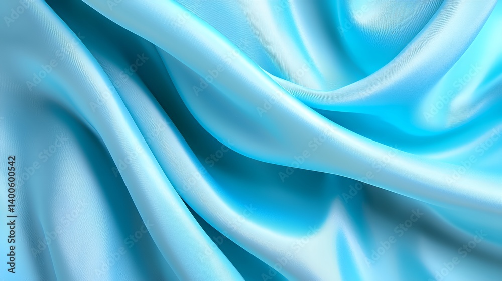 Obraz premium Close up of light blue silk fabric drape