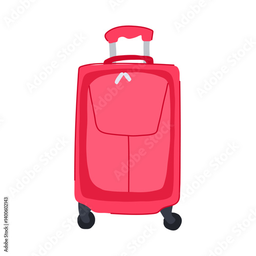 expandable soft shell suitcase cartoon vector illustration
