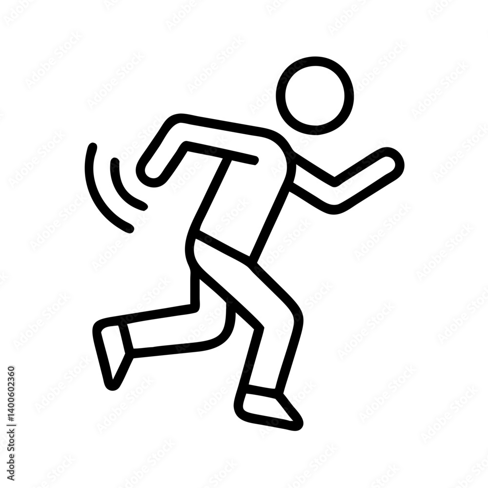 Running man icon vector illustration for sports fitness and exercise design element concept Running man icon vector illustration for sports fitness and exercise design element concept