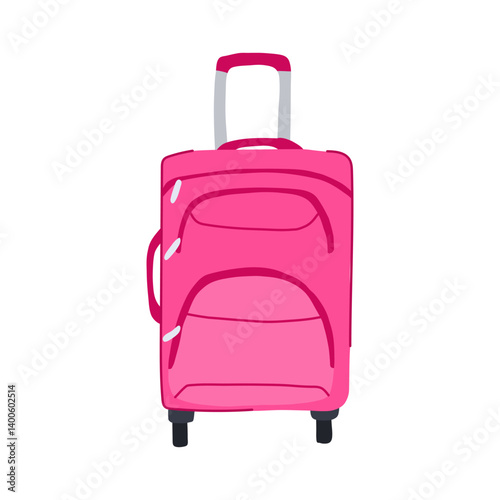 fabric soft shell suitcase cartoon vector illustration