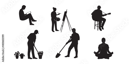 silhouettes of people of different professions