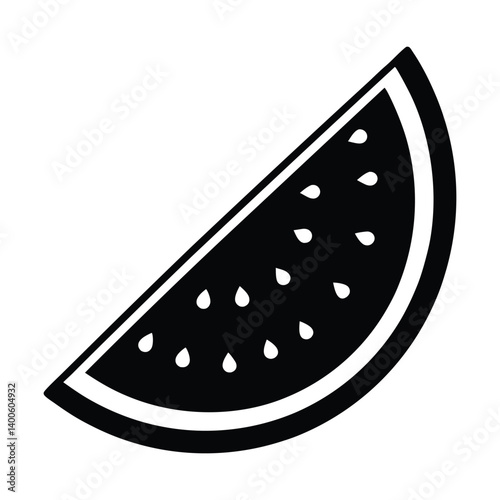 Watermelon slice simple style  vector silhouette