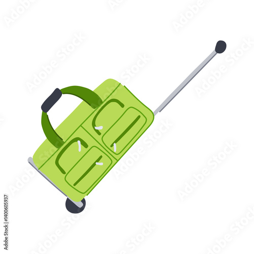 wheels trolley bag cartoon vector illustration
