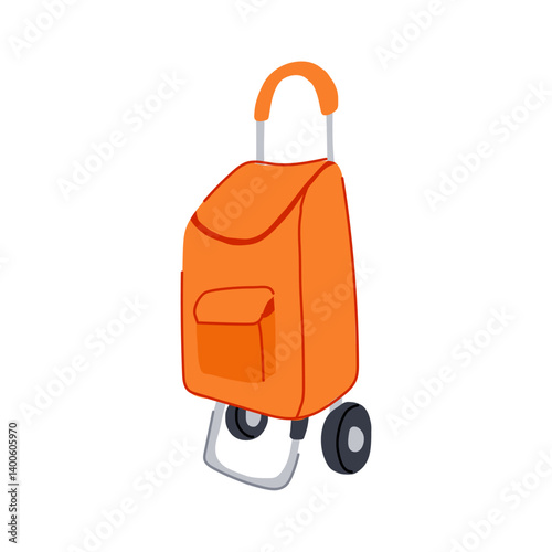 carryon trolley bag cartoon vector illustration
